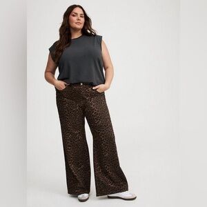 Torrid Wide high rise  stretch Leg Jeans Leopard 12 tall